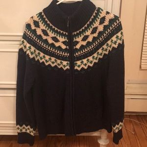 LLbean wool zip sweater